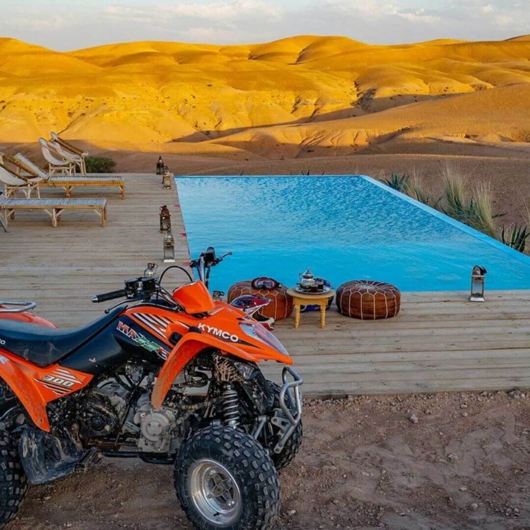 انطلاق جولة كواد صباحية في صحراء أكافاي - Quad Agafay sunrise